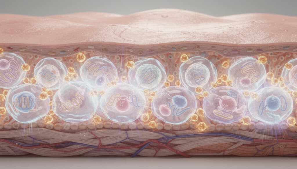 découvrez comment le rétinol stimule le renouvellement cellulaire en accélérant la mitose cutanée, pour une peau plus lisse et éclatante.