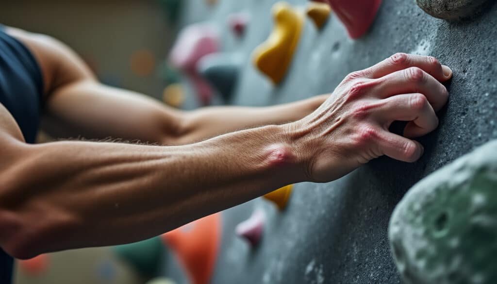 découvrez comment l'escalade en bloc renforce efficacement la force de préhension des avant-bras pour améliorer votre performance et endurance.