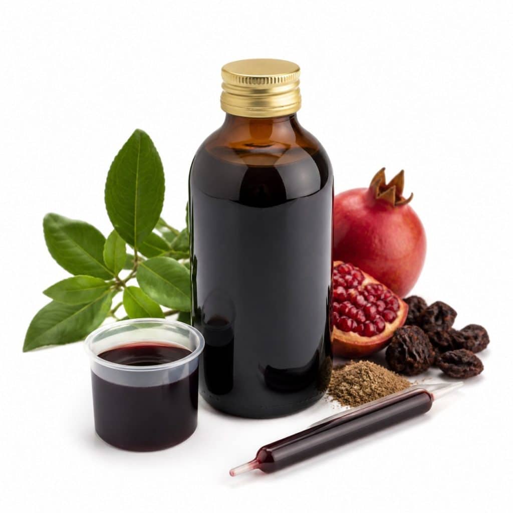 Fer liquide aux plantes et fruits présenté seul