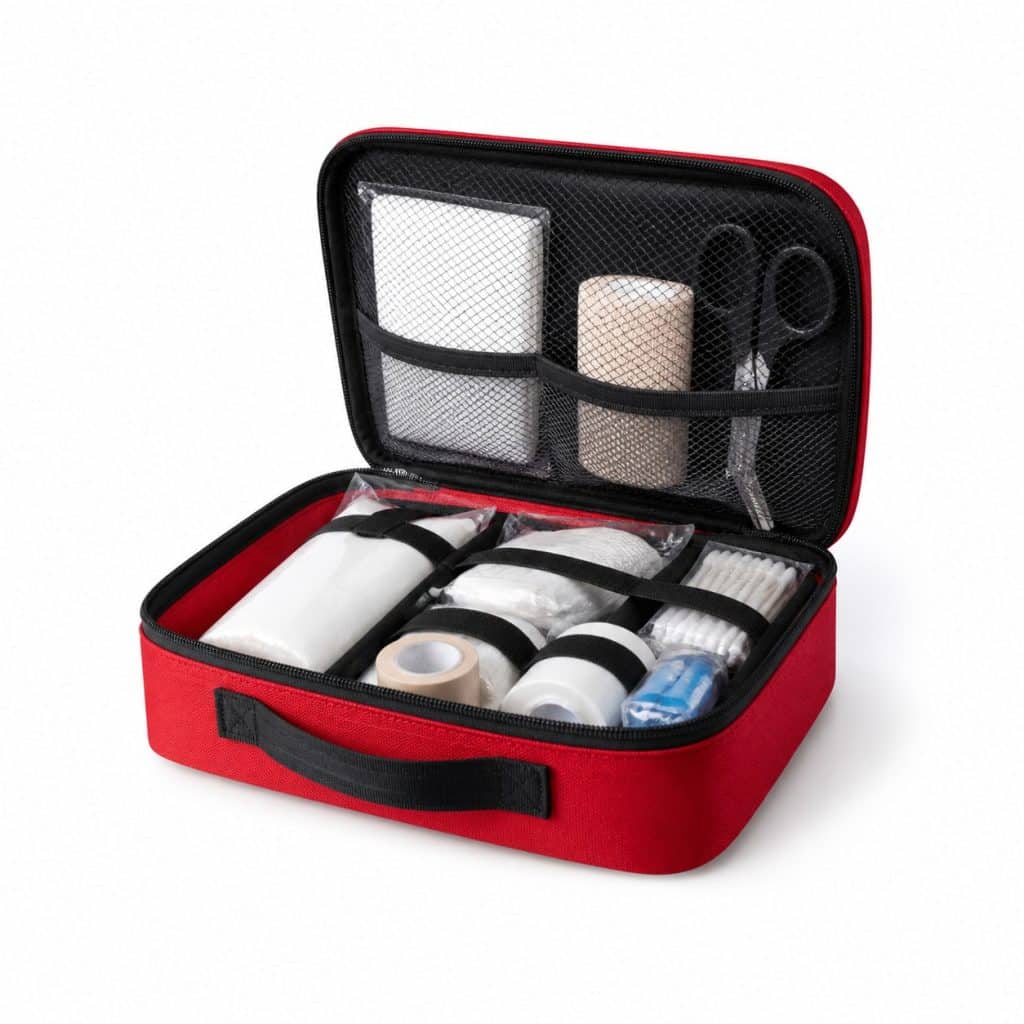 Kit petits soins premiers secours trousse présenté seul
