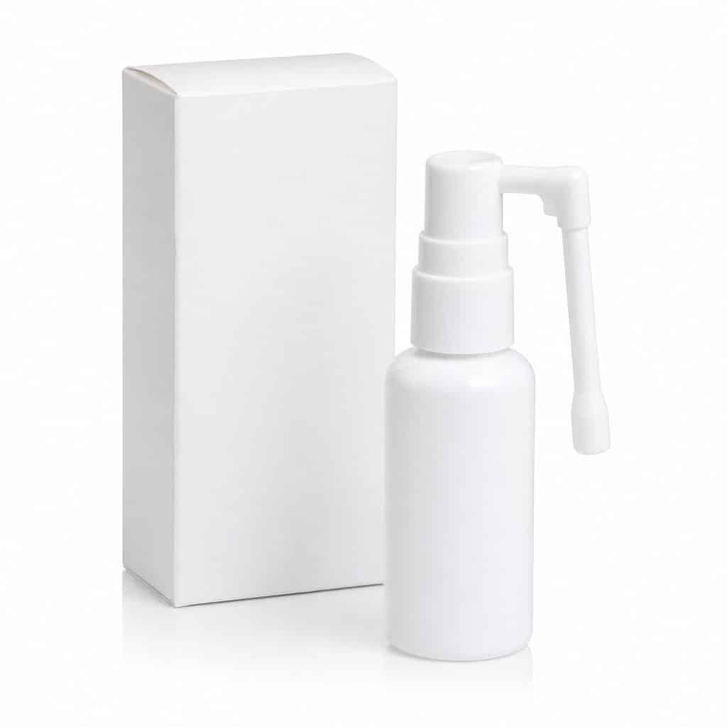 Spray buccal format nomade pour la gorge présenté seul