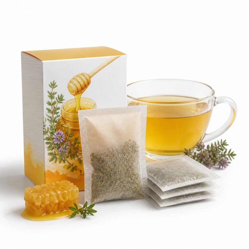 Tisane thym et miel en sachets individuels présenté seul