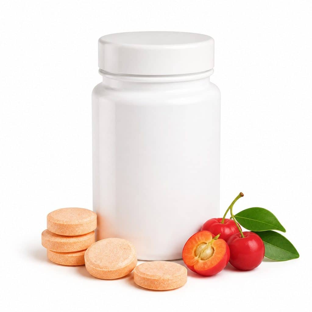 Vitamine C comprimés à croquer acérola présenté seul